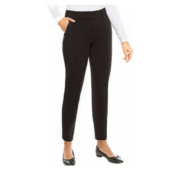 Kirkland Signature Women's Pants Sz 10 Slim Leg Ankle Length Trouser Black
