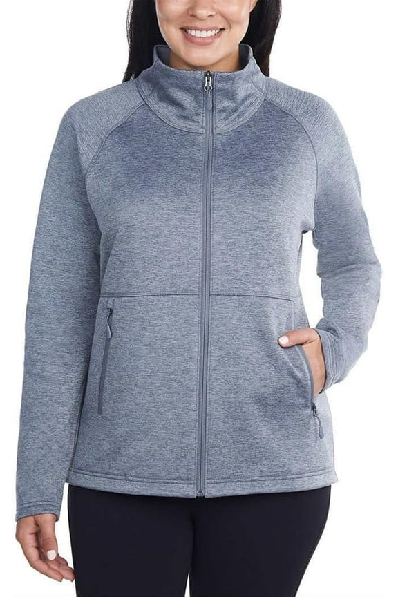 Womens Full Zip Fleece Jacket Heather Gray M