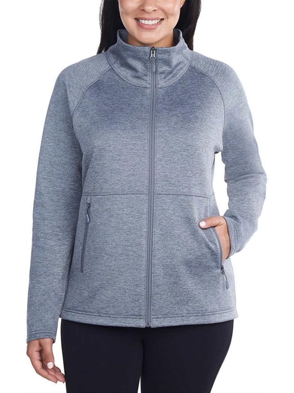Womens Full Zip Fleece Jacket Heather Gray M