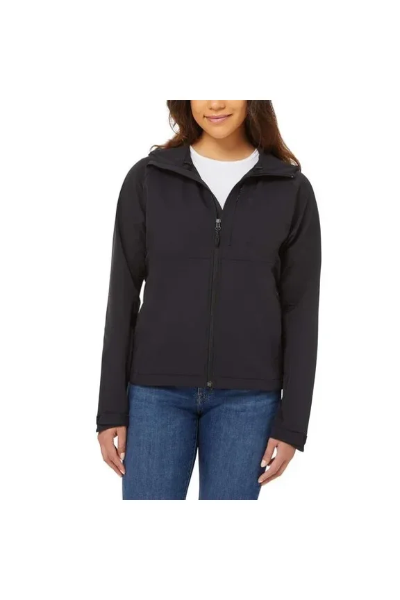Womens Water Repellant Rain Jacket Black S