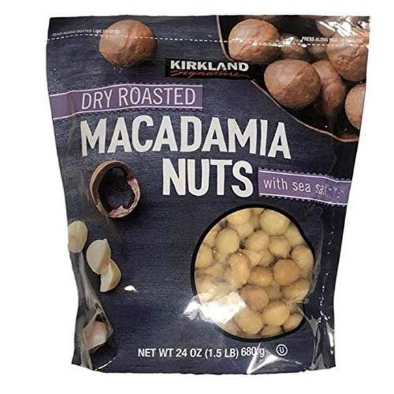 Kirkland Signatures Dry Roasted Macadamia Nuts with Sea Salt 24 Oz. (3 Pack)