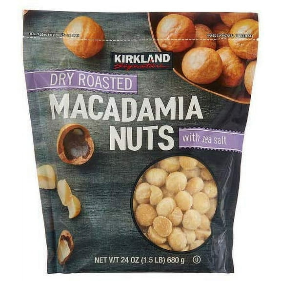 Kirkland Signatures Dry Roasted Macadamia Nuts with Sea Salt 24 Oz. (3 Pack)