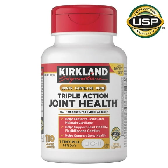 Kirkland Triple Action Joint Health Type II Collagen, Boron and HA - 110 Count