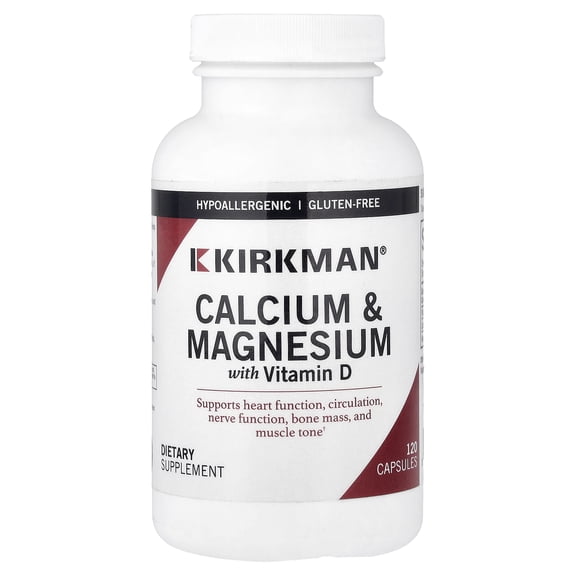 Kirkman Labs Calcium & Magnesium with Vitamin D, 120 Capsules