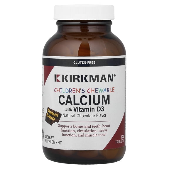 Kirkman Labs Children's Chewable Calcium with Vitamin D3, Chocolate, 120 Tablets