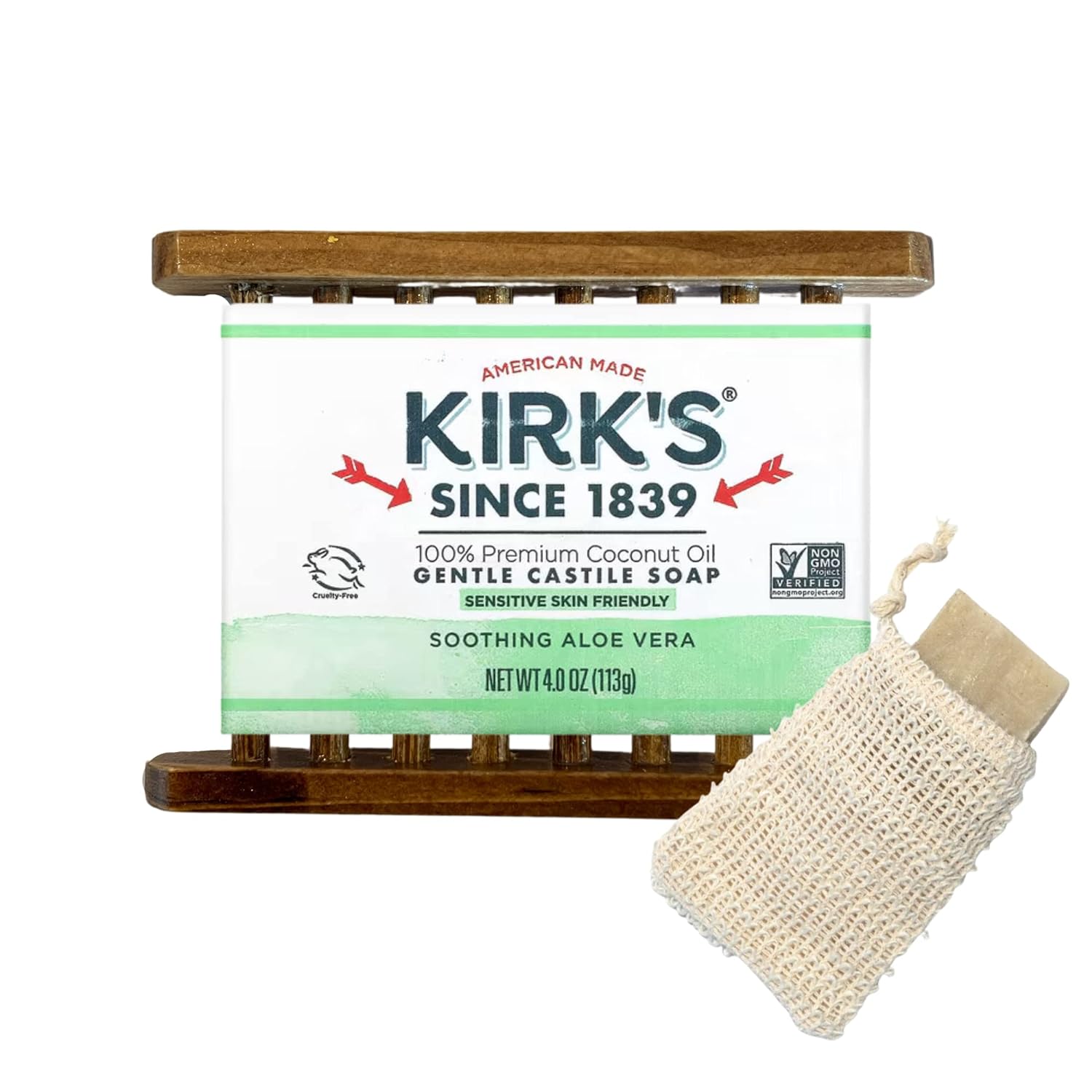 Kirks Castile Premium Coconut Oil Bar Clean Soap Bundle Includes 1