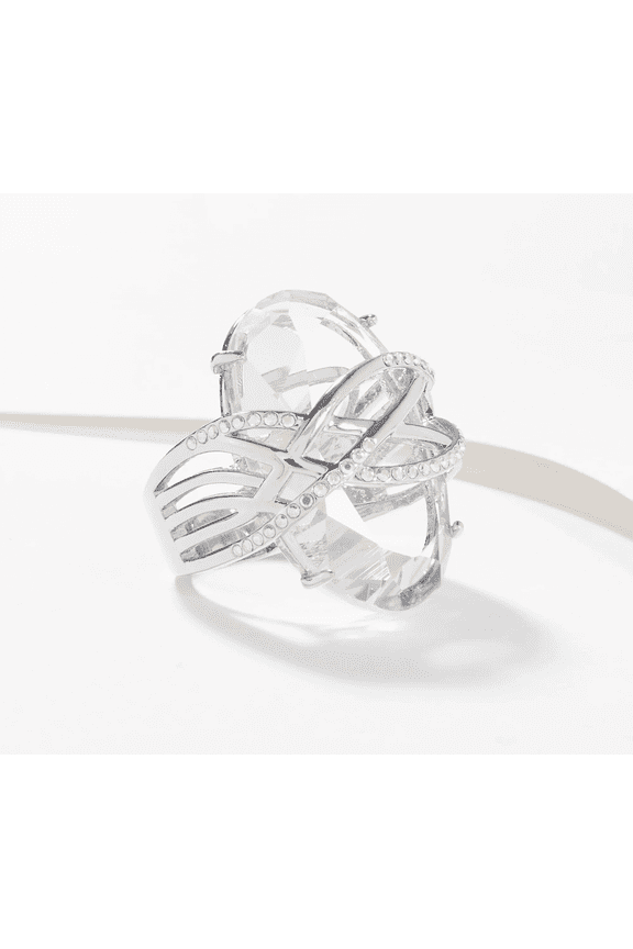 Starfire Silvertone-plated brass Ring, Size 5