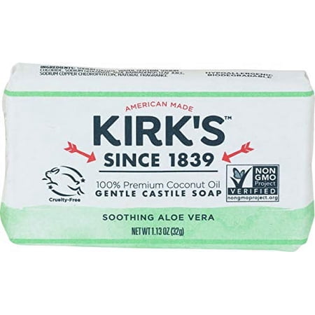 Kirks Natural Bar Soap - Coco Castile - Aloe Vera - Travel Size - 1.13 oz