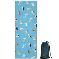Kirky Hasky Dalmatian Hot Yoga Mat Towel Non Slip for Hot Yoga - Quick-Drying Yoga Mat Cover with 4 Corner Pockets with Travel Bag - Hot Yoga Towel Non Slip Grip Moisture Wicking Sweat 70"x26"