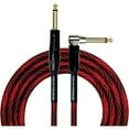 thumbnail image 1 of Kirlin IWB Black/Red Woven Instrument Cable 1/4" Straight to Right Angle 10 ft., 1 of 3