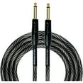 thumbnail image 1 of Kirlin IWB Black/White Woven Instrument Cable 1/4" Straight 10 ft., 1 of 2