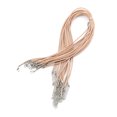 thumbnail image 1 of Kironypik 30 Pieces Leather Necklace Cord Portable Electroplate Tear-resistant Pendant Bracelets Jewelry Making Chain Rope with Clip Light Coffee 1.5mm, 1 of 6