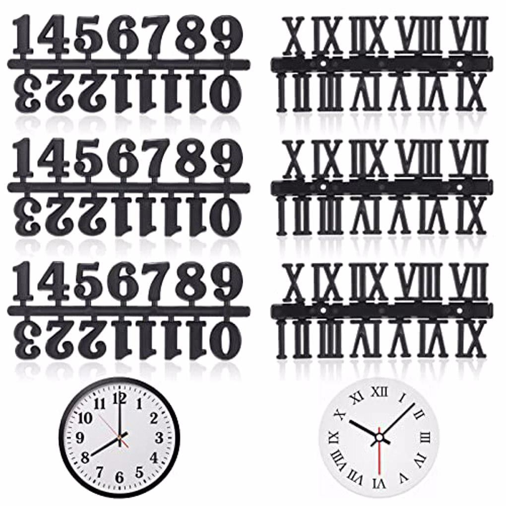 Kironypik 6 Pieces Arabic Roman Wall Clock Number Portable DIY