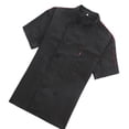 thumbnail image 1 of Kironypik Chef Coat Short Sleeve with Buttons Pockets Cook Jacket Cooking Uniform Spring Clothing for Restaurant Hotel Cafe Kitchen Black L, 1 of 6