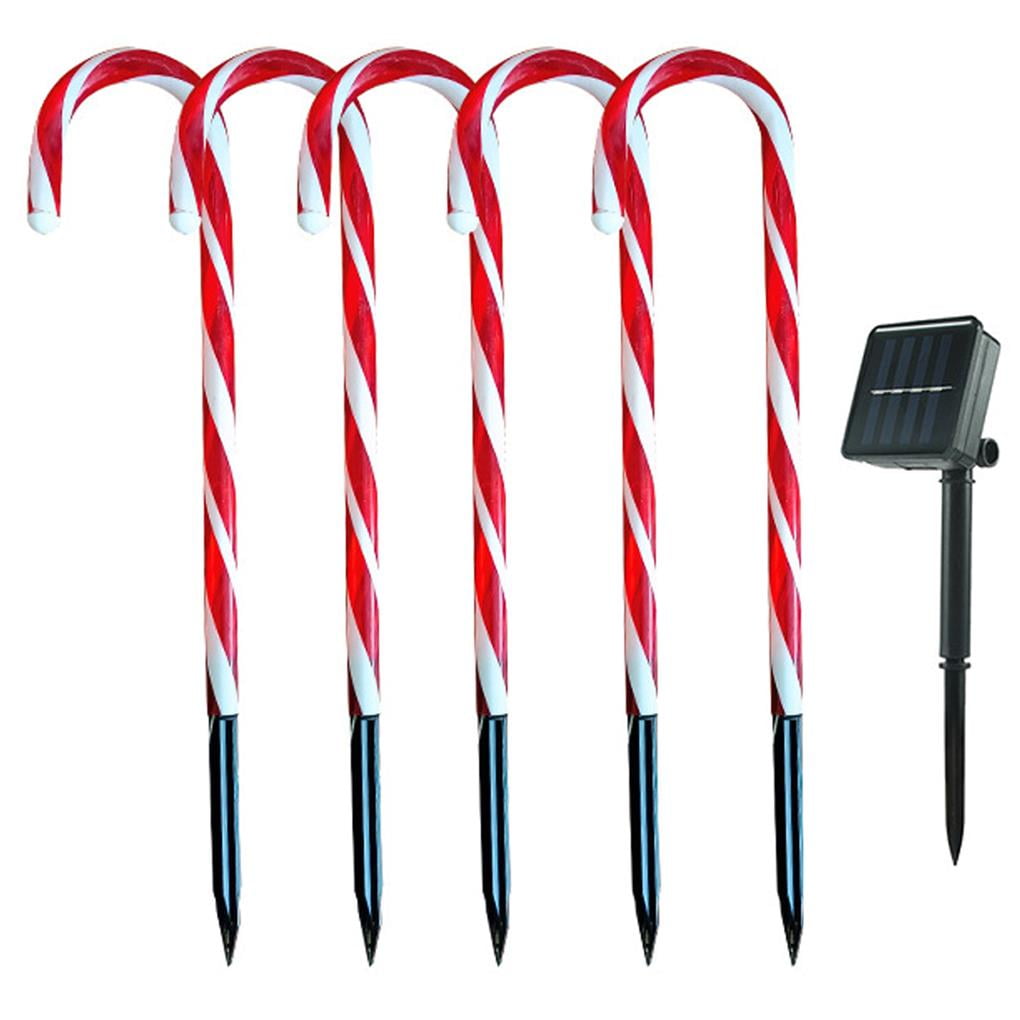 Kironypik Garden Patio Decor Christmas Candy Cane Solar Lamps Backyard