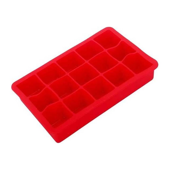 Kironypik Multi-grids Ice Cube Maker Mold Icing Fruit Juice Coffee Wine Tray Mould DIY Making Non-stick Molds Home Restaurant Red