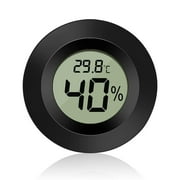 Kironypik YY.Home Reptile Hygrometer LCD Digital Display Terrarium Thermometer Indoor Temperature Humidity Meter Detector Black