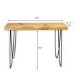 thumbnail image 1 of Kirpi Entryway Console Table Solid Wood, Narrow Sofa Table Midcentury Modern Live Edge, 40-inch Rustic Wood Hallway Table, Entry Table Farmhouse, Behind The Couch Desk Hairpin Legs, 1 of 6