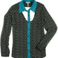 thumbnail image 1 of Kirra Womens Dotted Button Up Shirt, Black, Juniors, Small, 1 of 1