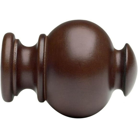 Kirsch Wood Button Ball Finials for 1 3/8" Diameter Pole-1 Pair (Mahogany)
