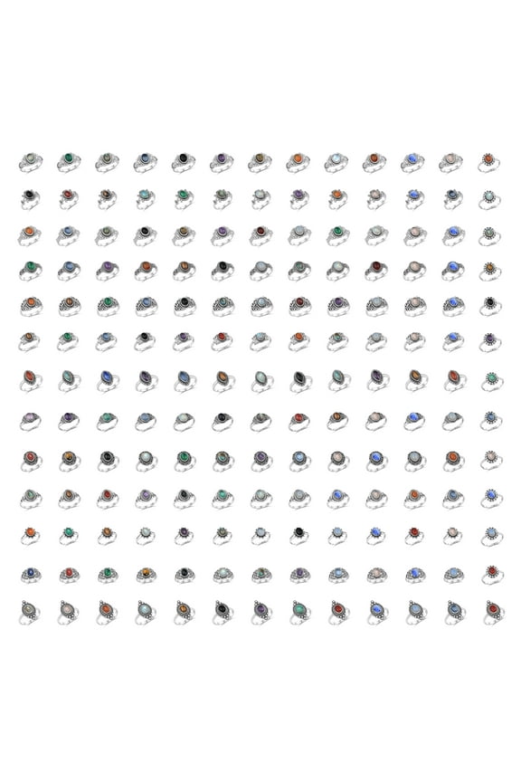 250Pcs/Set of Silver Plated Handmade Rings for Women Stackable Vintage Midi Finger Rings Sizes US/CA 6-10 Rings