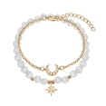 thumbnail image 1 of Kirykle Natural Crystal Bracelet for Women White Opal Stone Pearl Fashion Lucky Four-leaf Clover Women's Jewelry Bangles Gift, 1 of 6