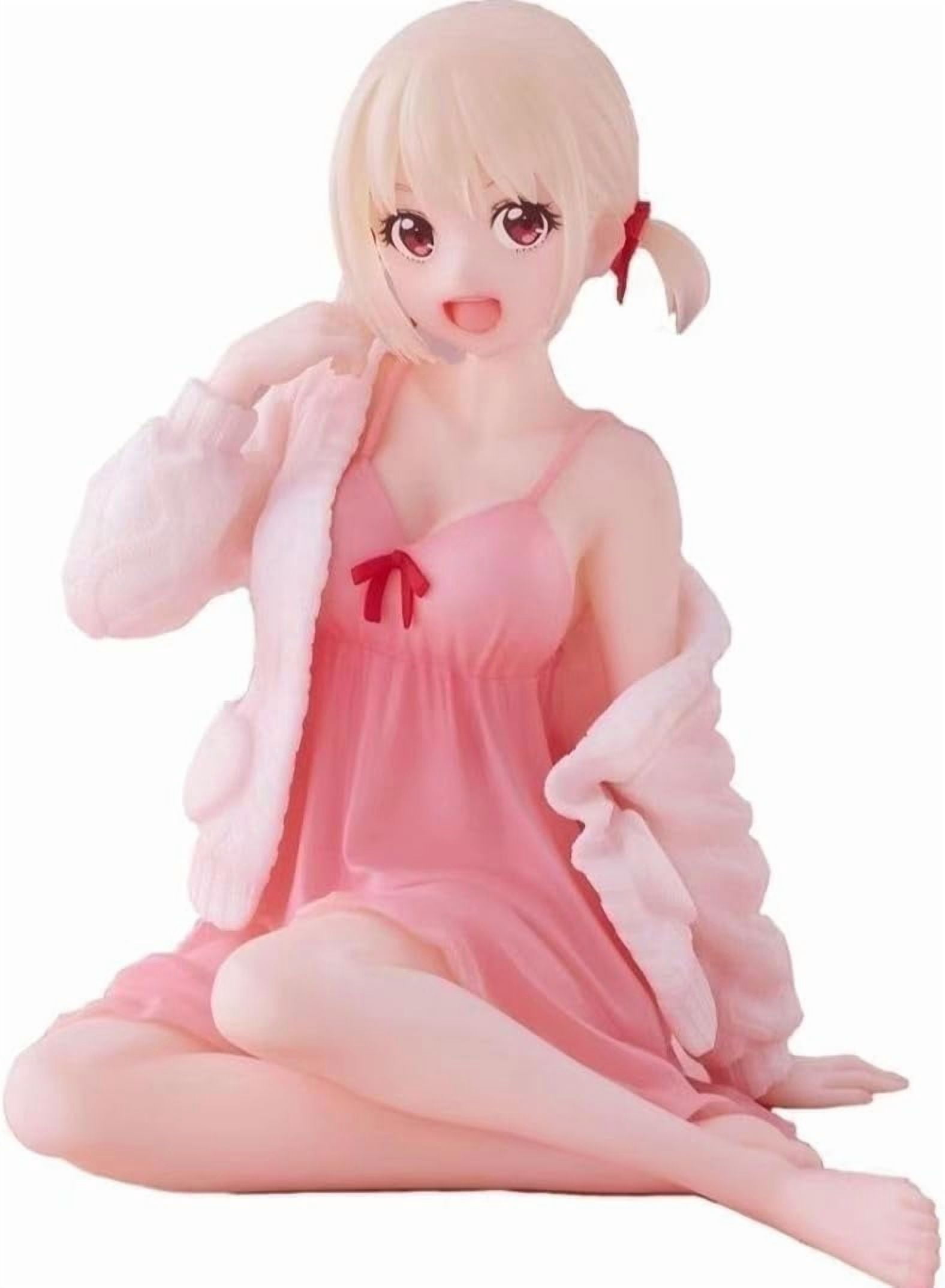 Kisaragi Chisato Figure Pink sleepwear Sitting Kisaragi Chisato Anime Figures 12cm/4.7inch Handmade PVC Statues Collectible Souvenirs Gifts