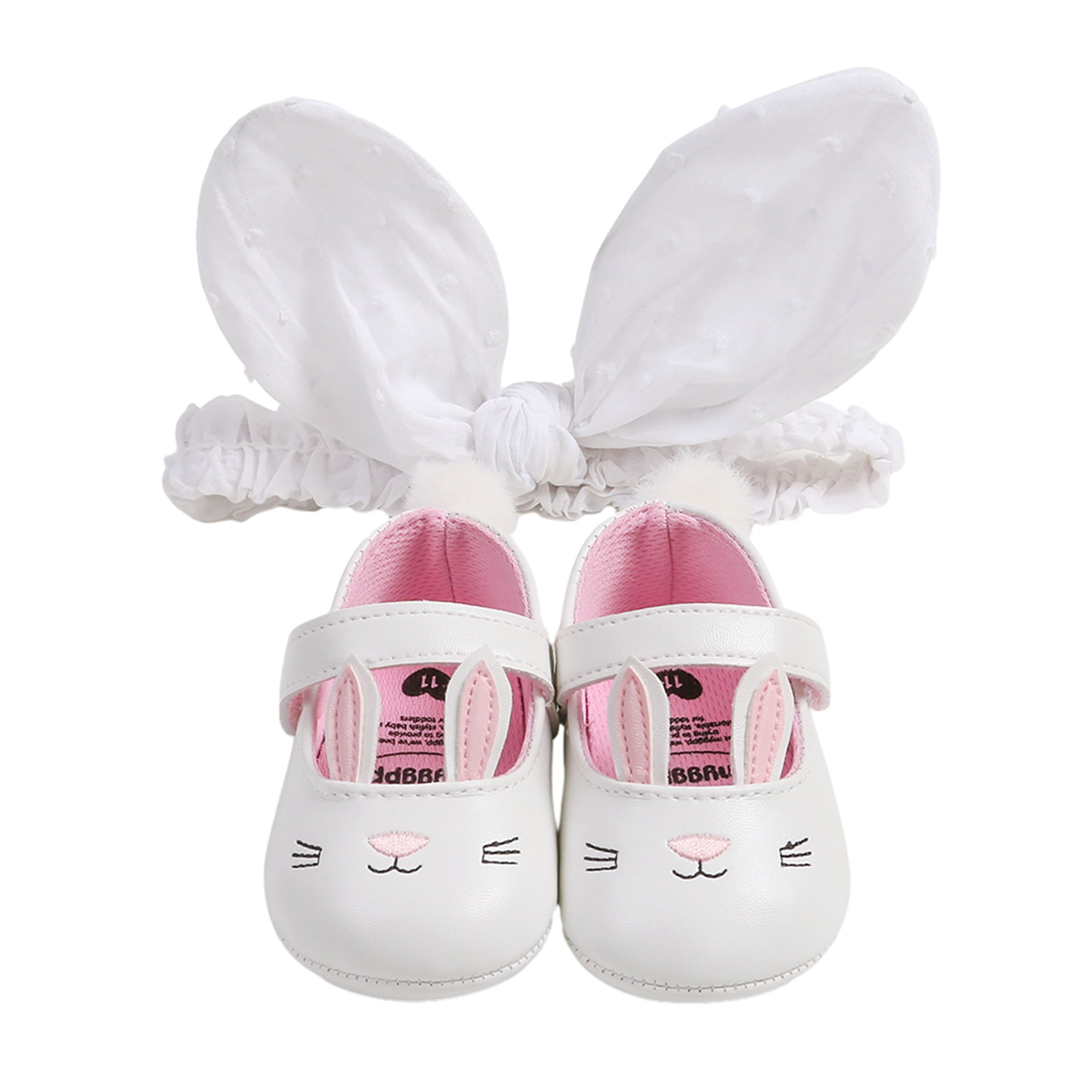 Kishawna Baby Girl Easter Shoes 3D Rabbit Ear Soft Sole Newborn Infant