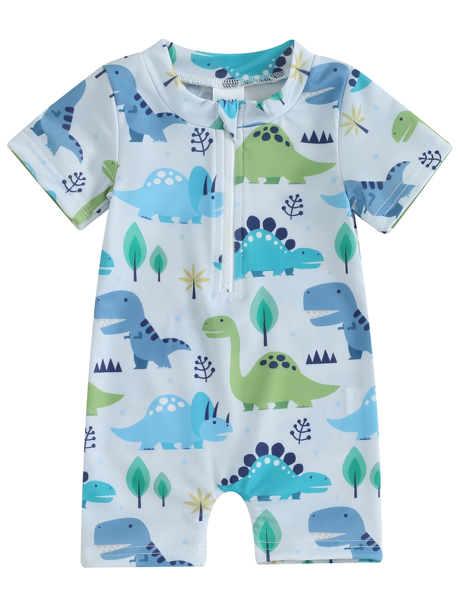 Kishawna Toddler Boy Rash Guard Swimsuits Cute Print Short Sleeve