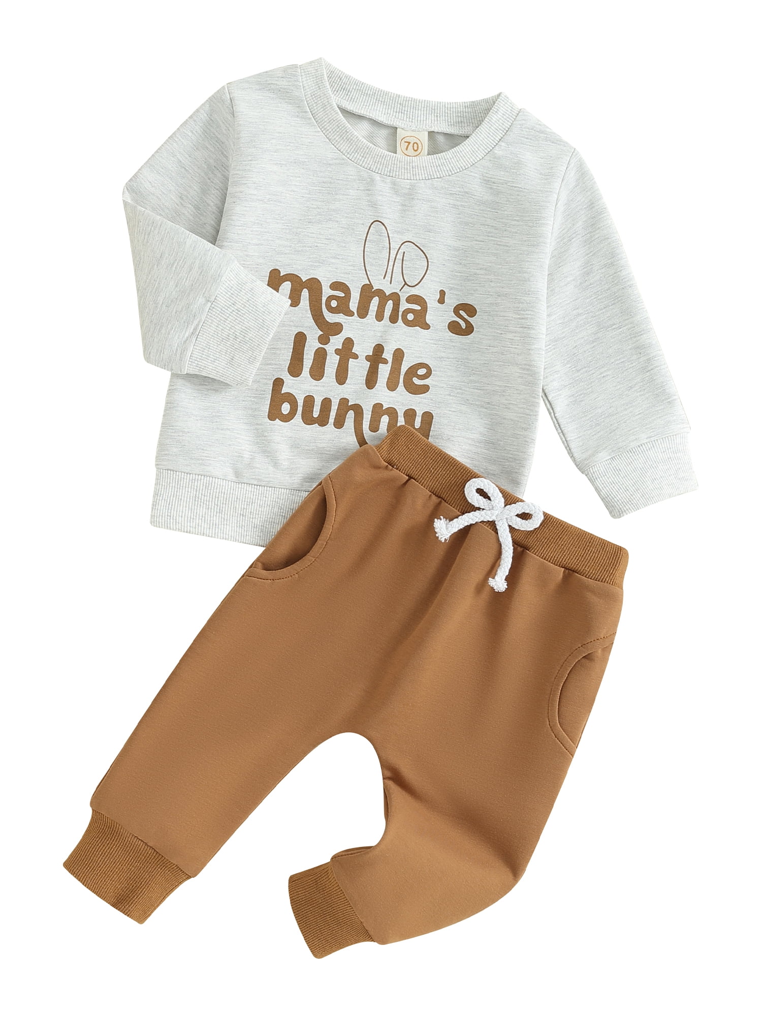 Kishawna Toddler Boys Easter Outfits Bunny Ears Long Sleeve Sweatshirts