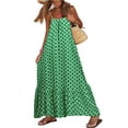 thumbnail image 1 of Kishawna Womens Boho Floral Puff Sleeve Tiered Maxi Dress Long Dresses, 1 of 5