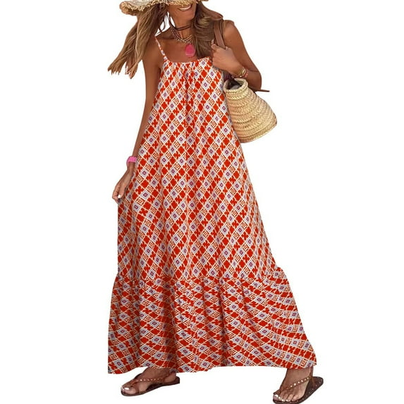 Kishawna Womens Boho Floral Puff Sleeve Tiered Maxi Dress Long Dresses