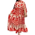 thumbnail image 1 of Kishawna Womens Boho Floral Puff Sleeve Tiered Maxi Dress Long Dresses, 1 of 10