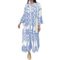 thumbnail image 1 of Kishawna Womens Boho Floral Puff Sleeve Tiered Maxi Dress Long Dresses, 1 of 3
