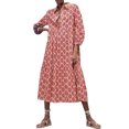 thumbnail image 1 of Kishawna Womens Boho Floral Puff Sleeve Tiered Maxi Dress Long Dresses, 1 of 3