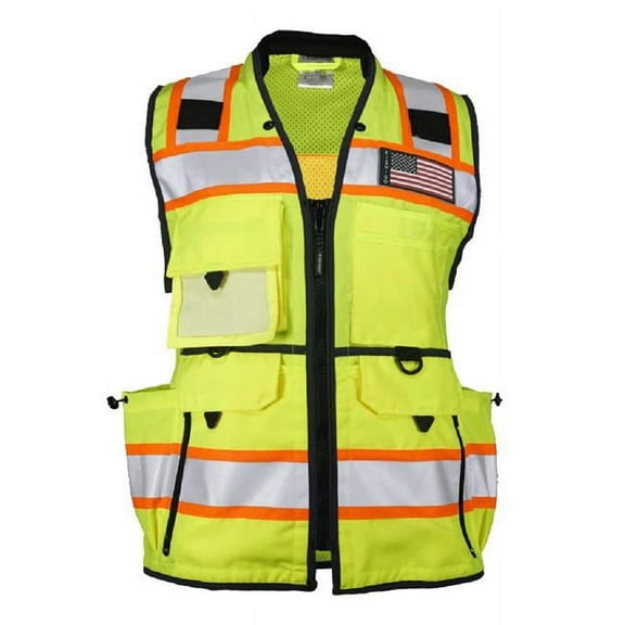 Kishigo High-Visibility Vest,Black/Lime,Women,S 1824-S