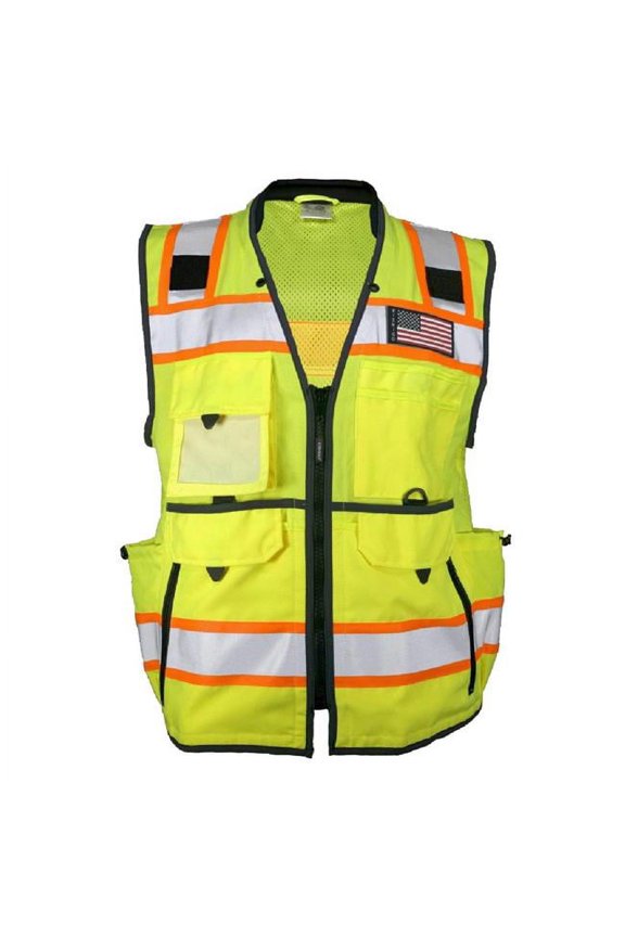 High-Visibility Vest,Black/Lime,Men's,XL 1823-XL