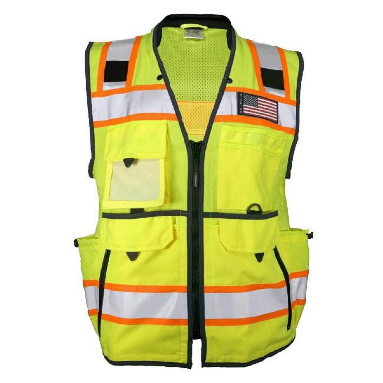 Kishigo High-Visibility Vest,Black/Lime,Men's,3X 1823-3X