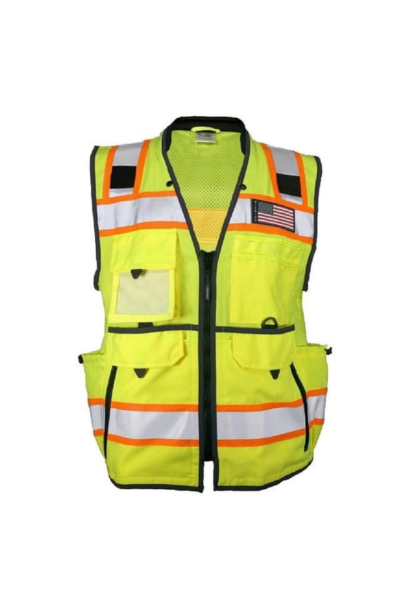 High-Visibility Vest,Black/Lime,Men's,3X 1823-3X