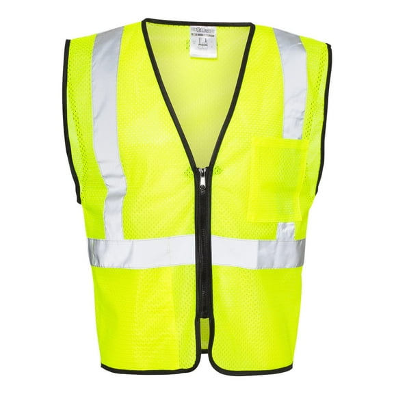 Kishigo - Double-Pocket Zippered Economy Class 2 Vest - 1537-1538 - Lime - Size: 4XL