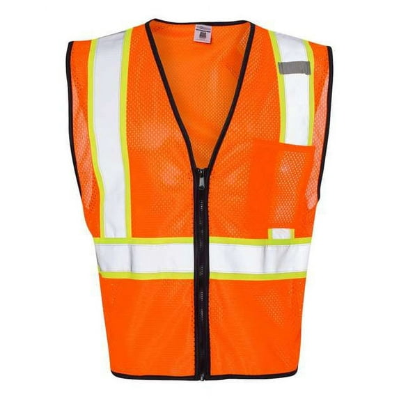 Kishigo - Economy Contrasting Vest with Zippered Front - 1527-1528 - Orange