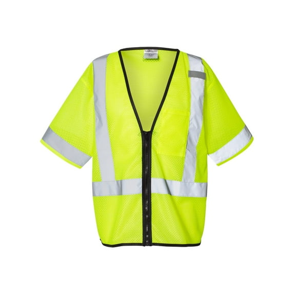 Kishigo Economy Single Pocket Zipper Vest 1567-1568 Lime S/M