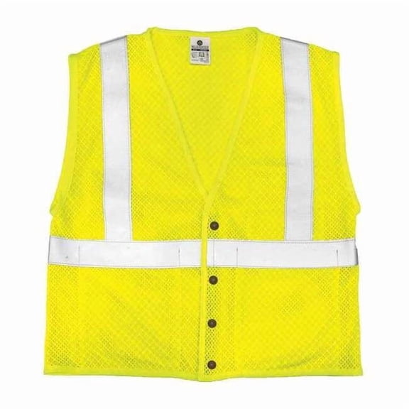 Kishigo 3XL Class 2 Flame Resistant High Visibility Vest, Lime ASFM300-3X
