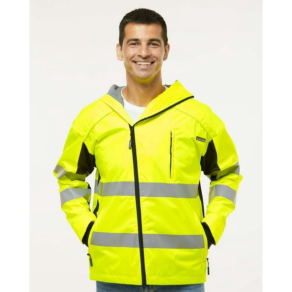 Kishigo Windbreaker, 100% Polyester, Class 3 R, Lime, M WB102-M