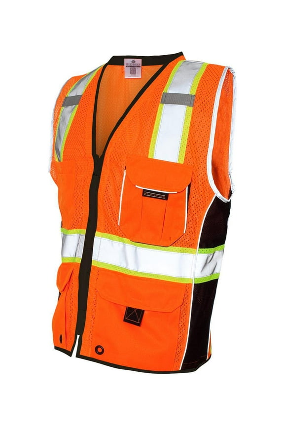 - Premium Black Series Heavy Duty Vest - 1513-1514 - Orange - Size: 2XL