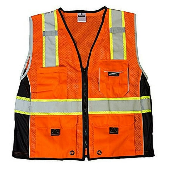 Kishigo - Premium Black Series Heavy Duty Vest - 1513-1514 - Orange - Size: XL