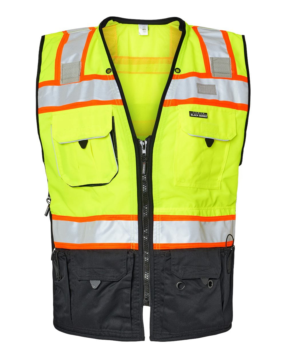 Kishigo Premium Black Series® Surveyors Vest S5002-5003 Lime S