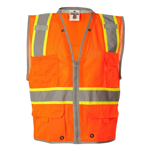 Kishigo Premium Brilliant SeriesÂ® Heavy-Duty Class 2 Vest 1510-1511 Orange 3XL