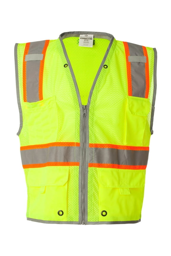 ML Kishigo 1510-1511 Men's Brilliant Series Heavy Duty Class 2 Vest - Lime - 4X-Large