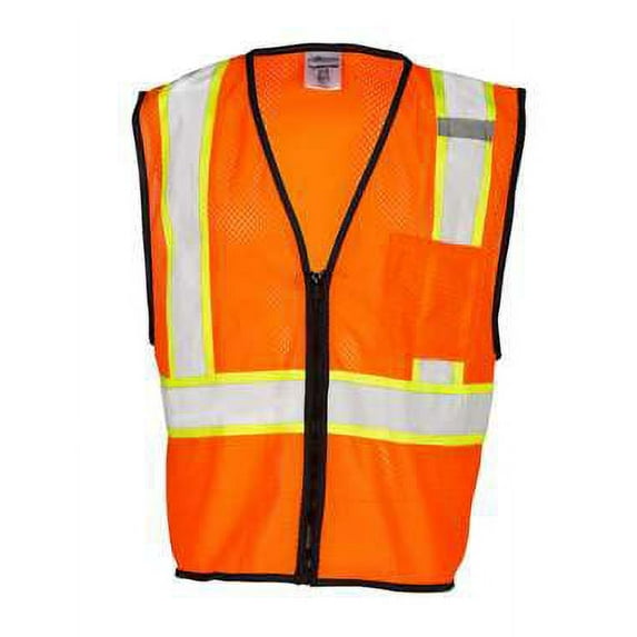 Kishigo Self Extinguishing Contrasting Mesh Vest FM527-528 Orange 2/3XL